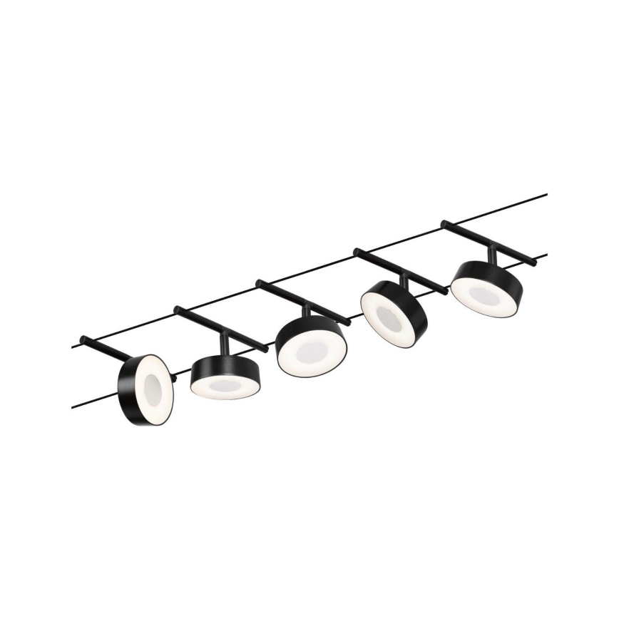 Paulmann 94479 - Set 5xLED/5W Reflektorska lampa za šinski sastav CIRCLE 230V crno