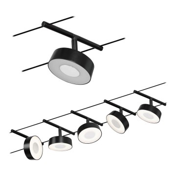 Paulmann 94479 - Set 5xLED/5W Reflektorska lampa za šinski sastav CIRCLE 230V crno