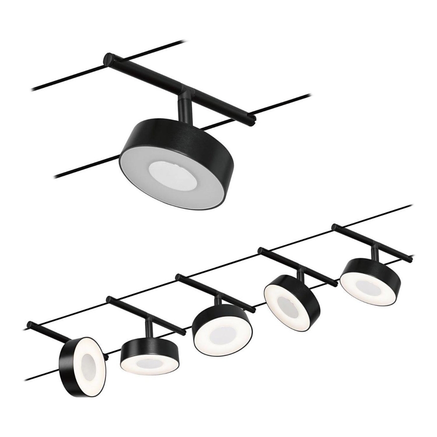 Paulmann 94479 - Set 5xLED/5W Reflektorska lampa za šinski sastav CIRCLE 230V crno