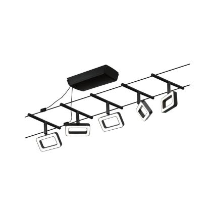 Paulmann 94485 - Set 5xLED/4,8W Reflektorska lampa za šinski sastav FRAME 230V crno