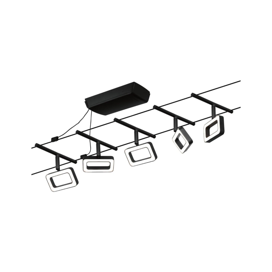Paulmann 94485 - Set 5xLED/4,8W Reflektorska lampa za šinski sastav FRAME 230V crno