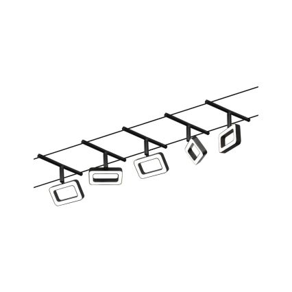 Paulmann 94485 - Set 5xLED/4,8W Reflektorska lampa za šinski sastav FRAME 230V crno