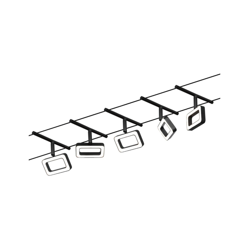 Paulmann 94485 - Set 5xLED/4,8W Reflektorska lampa za šinski sastav FRAME 230V crno