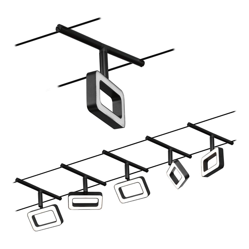 Paulmann 94485 - Set 5xLED/4,8W Reflektorska lampa za šinski sastav FRAME 230V crno