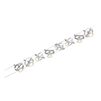 Paulmann 94490 - Set 8xGU5,3/7,5W Reflektorska lampa za šinski sastav CARDAN 230V mat krom