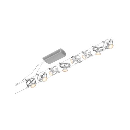 Paulmann 94490 - Set 8xGU5,3/7,5W Reflektorska lampa za šinski sastav CARDAN 230V mat krom