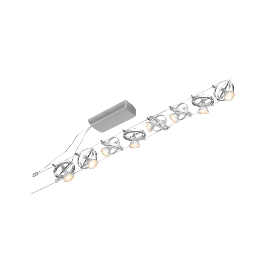 Paulmann 94490 - Set 8xGU5,3/7,5W Reflektorska lampa za šinski sastav CARDAN 230V mat krom