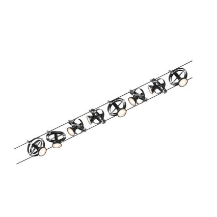 Paulmann 94494 - Set 8xGU5,3/7,5W Reflektorska lampa za šinski sastav CARDAN 230V crno