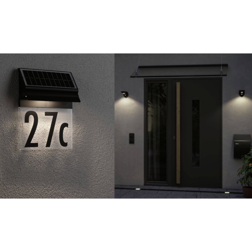 Paulmann 94694 - LED/0,2W IP44 Solarni kućni broj NEDA 3,7V 1800 mAh