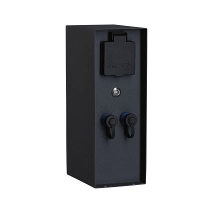 Paulmann 94701 -Spoljni stub sa utičnicama sa senzorom za dan/noć RIO 2U SCHUKO 230V IP44