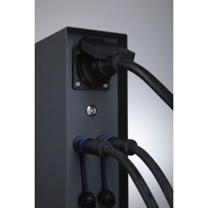 Paulmann 94701 -Spoljni stub sa utičnicama sa senzorom za dan/noć RIO 2U SCHUKO 230V IP44