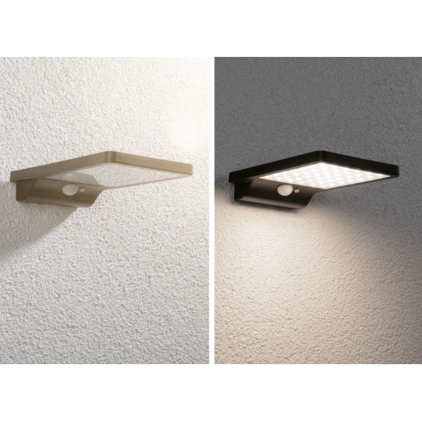 Paulmann 95393 - LED/4W IP44 Prigušiva solarna zidna lampa sa senzorom SOLVEIG 3,7V 2000 mAh
