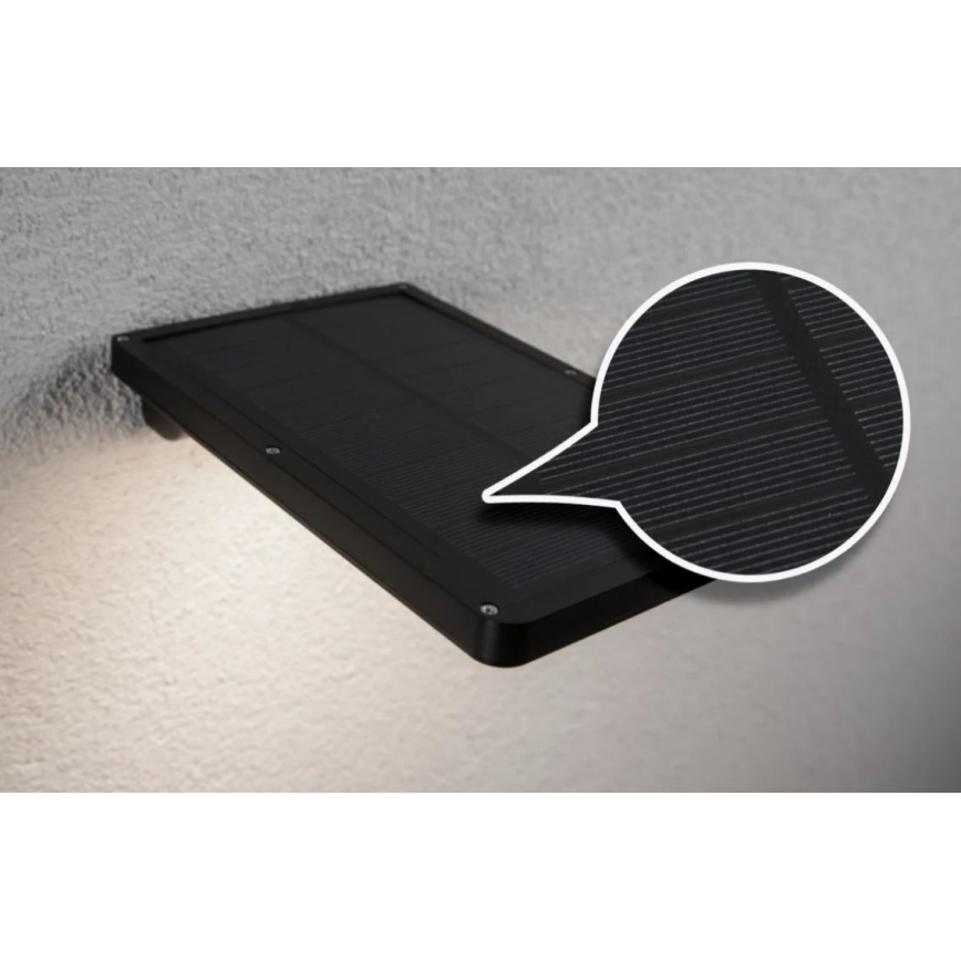 Paulmann 95393 - LED/4W IP44 Prigušiva solarna zidna lampa sa senzorom SOLVEIG 3,7V 2000 mAh