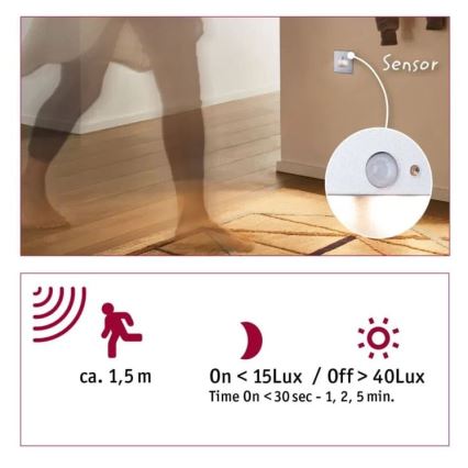 Paulmann  93134 - LED/1,2W Stubišna Lampa sa senzorom EDGE 230V mat krom