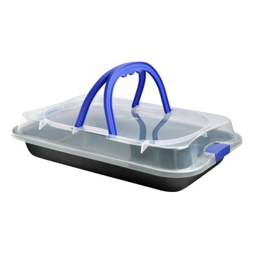 Pekač sa poklopcem TORO 42x3,8x29 cm crna/plava