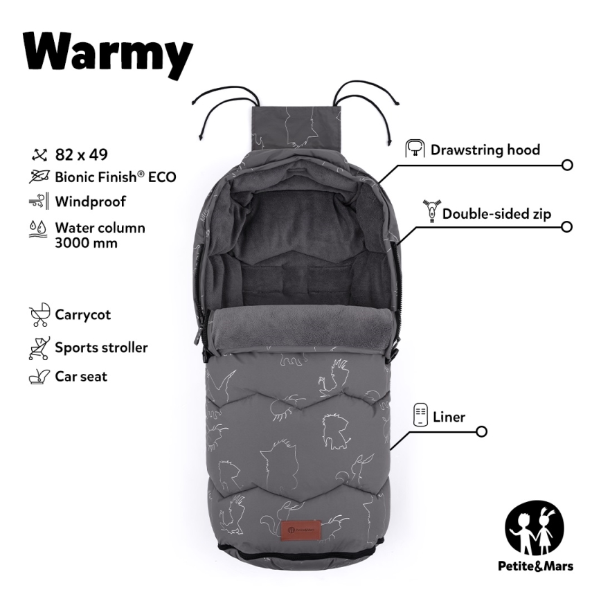 PETITE&MARS - Dečiji fusak 4u1 WARMY crna