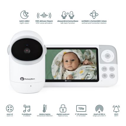 PETITE&MARS - Dečiji video monitor EVE 5.0 3,8 V 3050 mAh