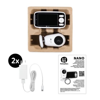 PETITE&MARS - Dečji monitor za bebe NANO 4.0 3,7V 1760 mAh