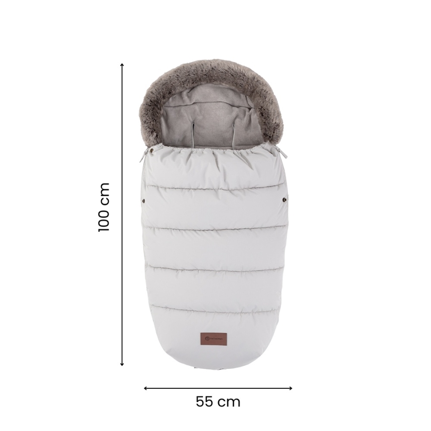 PETITE&MARS - SET Dečiji fusak 4u1 COMFY + rukavine za kolica FURRY Mocha Mousse