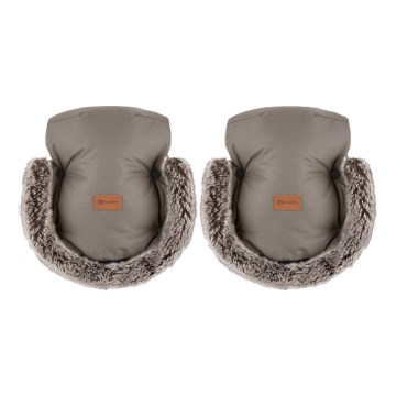 PETITE&MARS - Navlake za ručke kolica FURRY Mocha Mousse