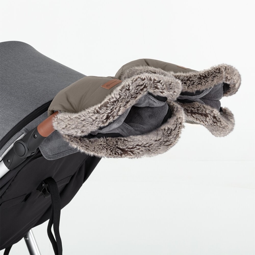 PETITE&MARS - Navlake za ručke kolica FURRY Mocha Mousse