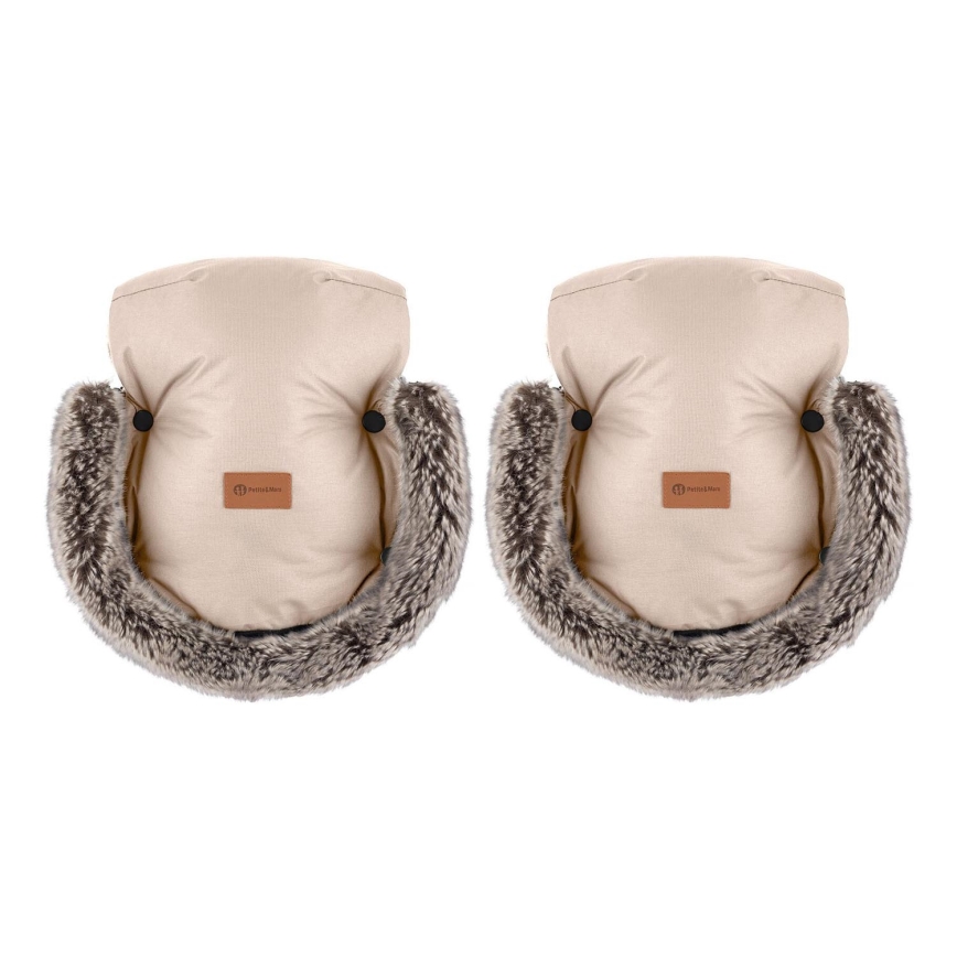 PETITE&MARS - Navlake za ruke za kolica FURRY Rose Petal