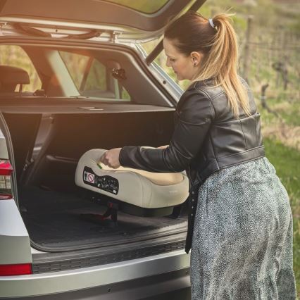 PETITE&MARS - Povišivač za auto OPTIMUS PRO i-Size 125-150 cm (22-36 kg) bež