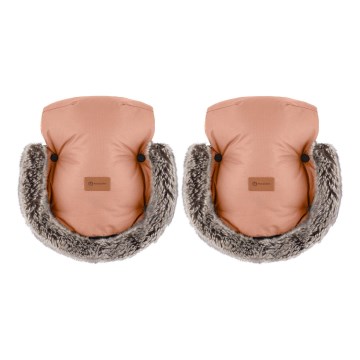 PETITE&MARS - Rukavice za kolica FURRY Pastelna breskva