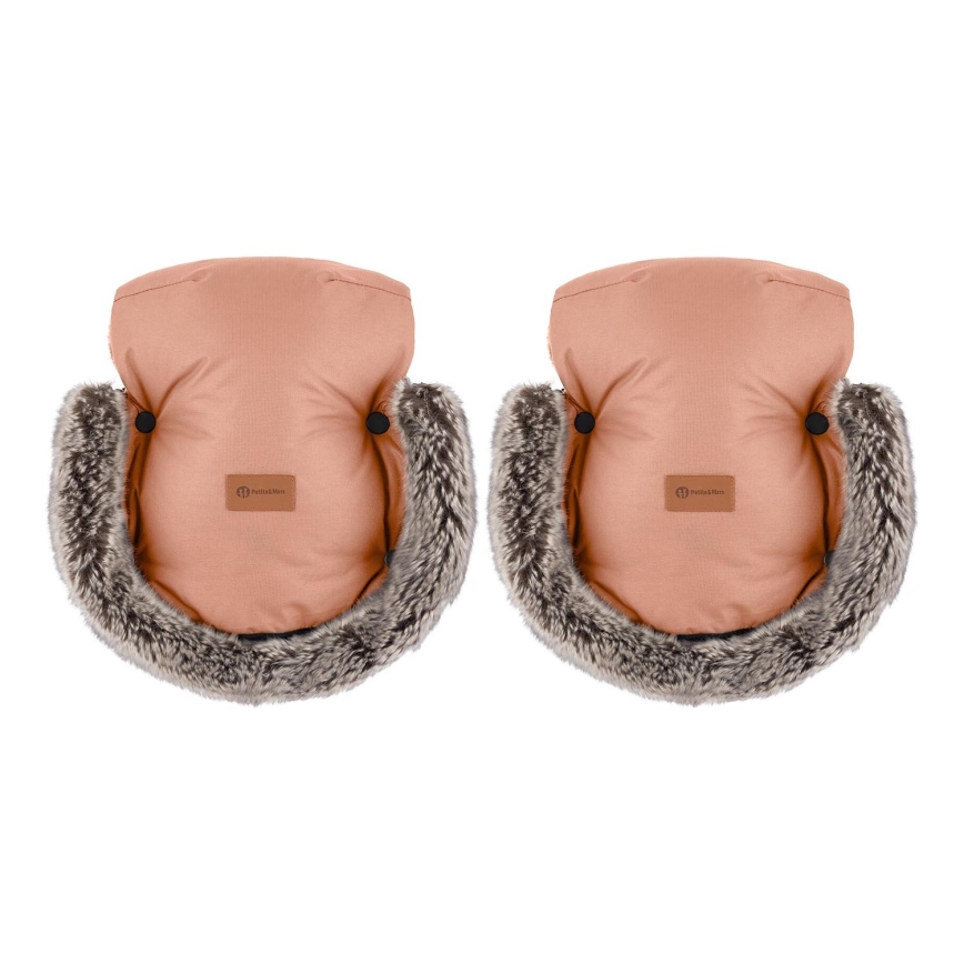 PETITE&MARS - Rukavice za kolica FURRY Pastelna breskva