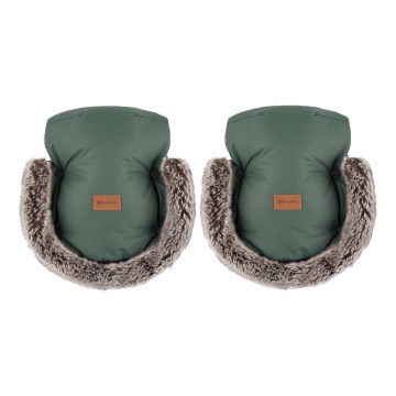 PETITE&MARS - Rukavine za kolica FURRY Veritable Khaki