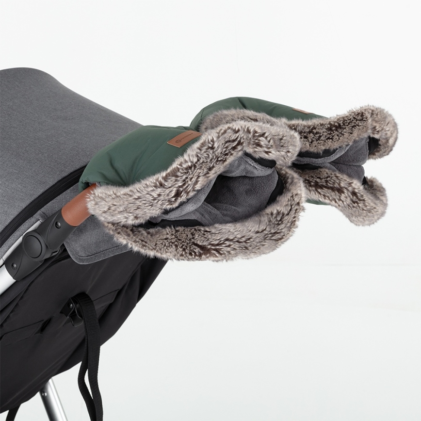 PETITE&MARS - SET dečiji fusak 4u1 COMFY + mufovi za kolica FURRY Khaki