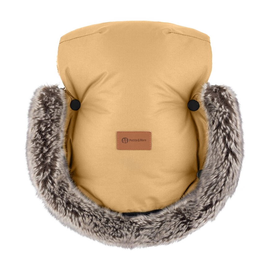 PETITE&MARS - Set Zimska vreća za kolica 4u1 ARCTIC + rukavice za kolica FURRY Elegant Caramel