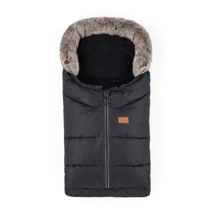PETITE&MARS - Set Zimska vreća za kolica 4u1 ARCTIC + rukavice za kolica FURRY Forever Black