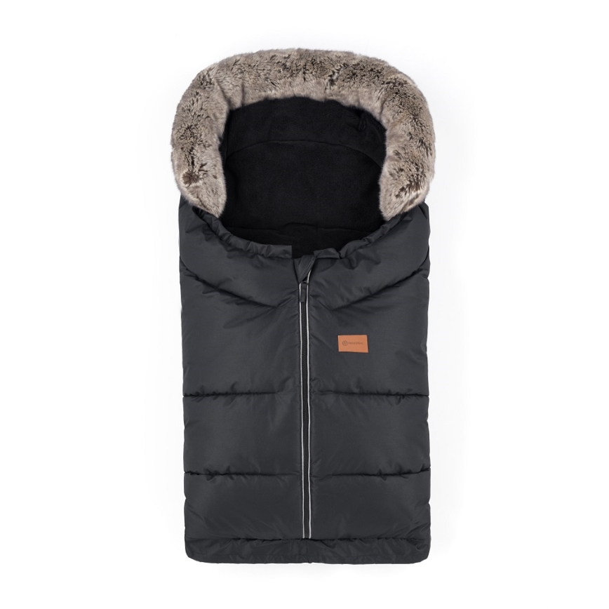 PETITE&MARS - Set Zimska vreća za kolica 4u1 ARCTIC + rukavice za kolica FURRY Forever Black