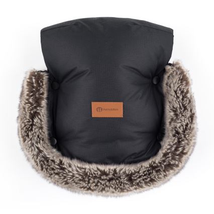 PETITE&MARS - Set Zimska vreća za kolica 4u1 ARCTIC + rukavice za kolica FURRY Forever Black