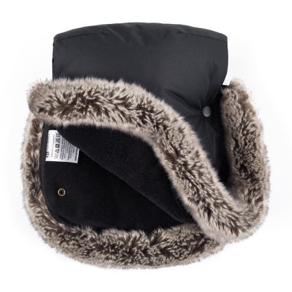 PETITE&MARS - Set Zimska vreća za kolica 4u1 ARCTIC + rukavice za kolica FURRY Forever Black