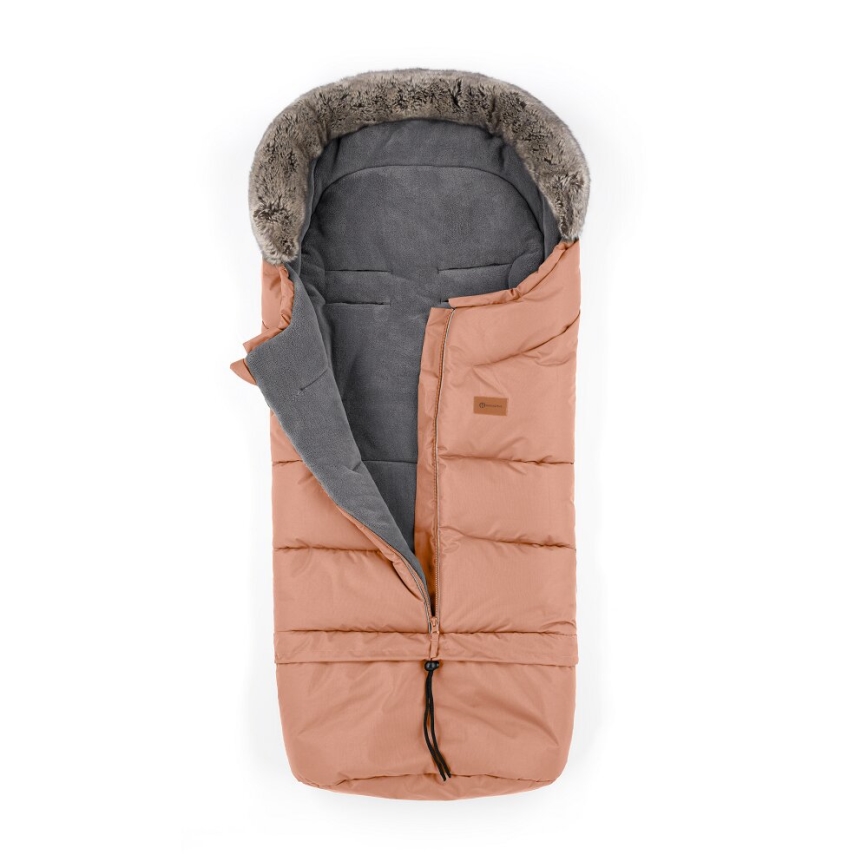 PETITE&MARS - Set Zimska vreća za kolica 4u1 ARCTIC + rukavice za kolica FURRY Pastel Peach