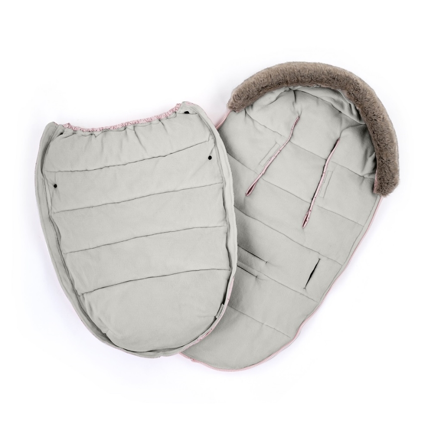 PETITE&MARS - Set Zimska vreća za kolica 4u1 COMFY + rukavice za kolica FURRY Pastel Peach