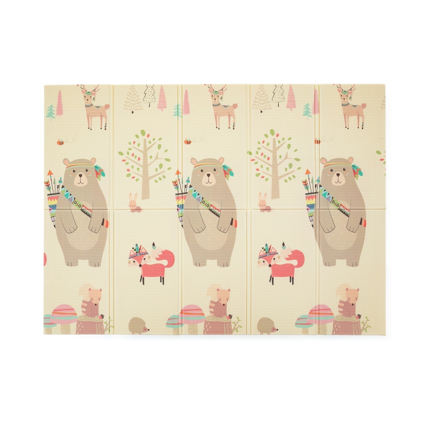 PETITE&MARS - Sklopiva podloga za igru CAMPY SLON&LISICA