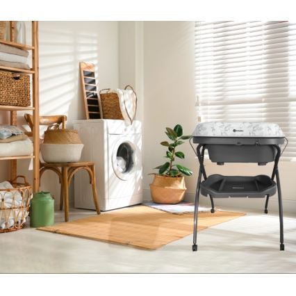 PETITE&MARS - Stalak sa kadicom i podlogom za previjanje SPA 3u1 sivo