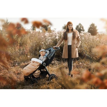 PETITE&MARS - Zimska vreća za kolica 4u1 COMFY Elegant Caramel/Beige braon