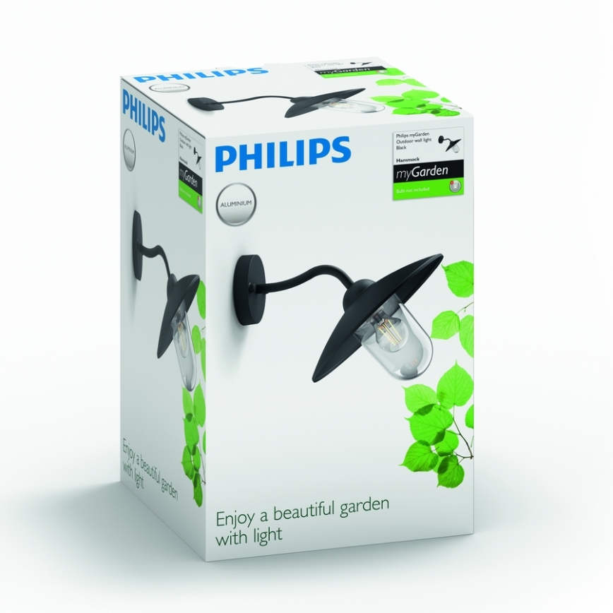 Philips 01643/30/PN - Spoljašnja zidna svetiljka HAMMOCK 1xE27/60W/230V IP44
