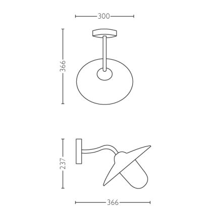 Philips 01643/30/PN - Spoljašnja zidna svetiljka HAMMOCK 1xE27/60W/230V IP44