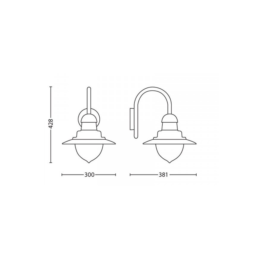 Philips 01652/06/PN - Spoljna zidna lampa MYGARDEN RAINDROP 1xE27/53W/230V IP44