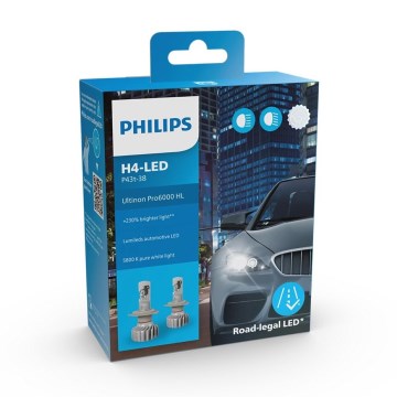 Philips 11342U6000X2 - KOMPLET 2x LED sijalica za automobil Ultinon Pro6000 H4 PX426d/18W/12V 5800K