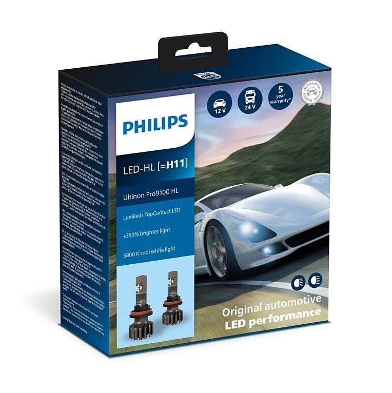 Philips 11362U91X2 - Set 2x LED Auto sijalica Ultinon 9100 H11 PGJ19-2/13,2W/12/24V 5800K