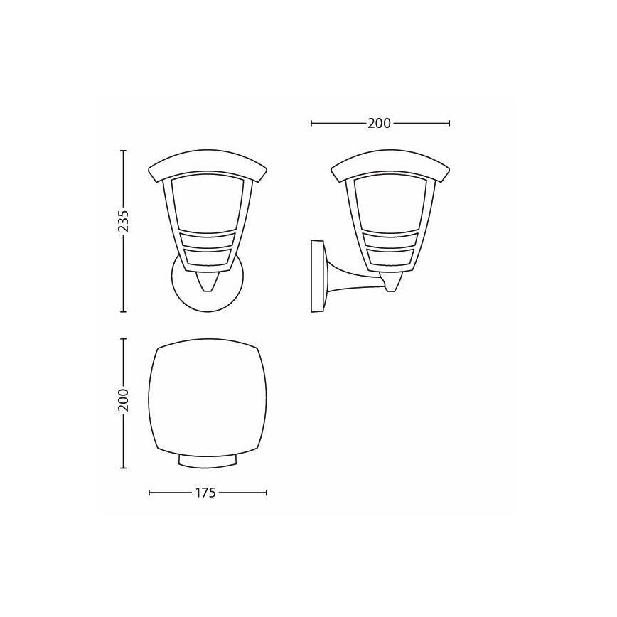 Philips 15380/30/16 - Spoljašnja zidna lampa MYGARDEN CREEK 1xE27/60W/230V