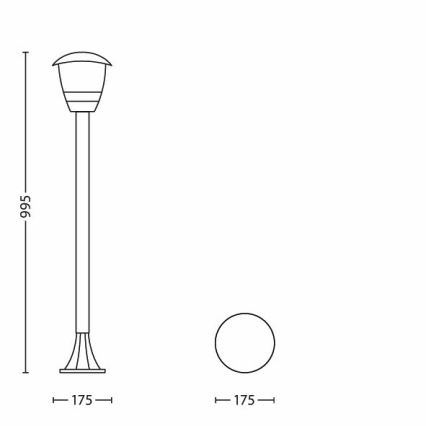 Philips 15383/30/16 - Spoljašnja lampa MYGARDEN CREEK 1xE27/60W/230V crno IP44