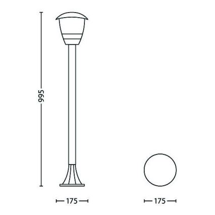 Philips - Spoljašnja lampa 1xE27/60W/230V IP44