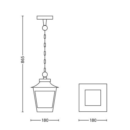 Philips 15406/86/PN - Spoljašnji luster HEDGE 1xE27/60W/230V IP44